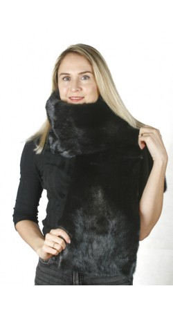 Black mink fur scarf-stole
